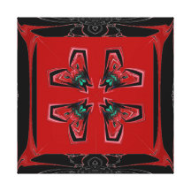 Faux Frame Fractal Flies Wrapped Canvas Gallery Wrapped Canvas