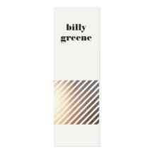 Faux Gold Diagonal Striped Mini Business Card