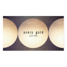 Faux Gold Leaf Circle Wood Modern Business Card