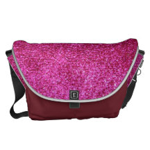 Faux Hot Pink Glitter Commuter Bag