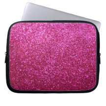 Faux Hot Pink Glitter Computer Sleeve