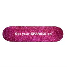 Faux Hot Pink Glitter Custom Skateboard