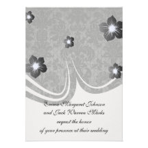 faux lace black grey damask pattern announcements