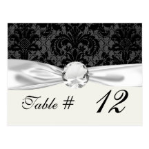 faux lace black grey damask pattern design post card