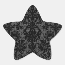 faux lace black grey damask pattern sticker