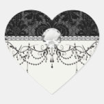 faux lace black grey damask pattern stickers