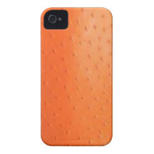 Faux Orange Ostrich Skin Case-Mate Case iPhone 4 Cases