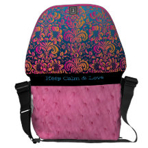 Faux Ostrich Skin & Floral Fashion Bag Courier Bag