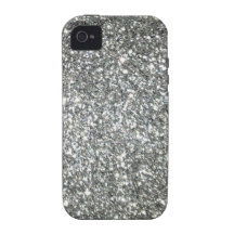 Faux Printed Silver Glitter Style Glamour iPhone 4 Covers