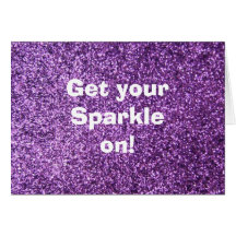Faux Purple Glitter Greeting Cards