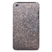 Faux Silver glitter graphic Barely There iPod Cases