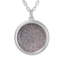 Faux Silver glitter graphic Necklaces
