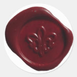 Faux Wax Seal in Red Round Sticker