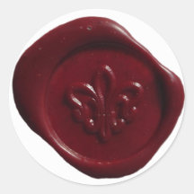 Faux Wax Seal in Red Round Sticker