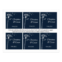 Favor Tags Navy Blue Dandelion Flower weed weeds Postcards