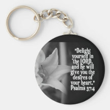 FAVORITE  BIBLE SCRIPTURE PSALM 37:4 KEY CHAINS