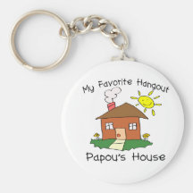 Favourite Hangout Papou's House Keychains