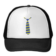 fdp tie nektie yellow blue mesh hats