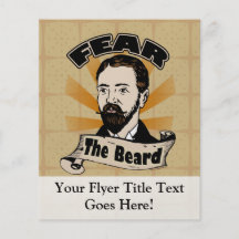 Fear the Beard, Funny Moustache Custom Flyer