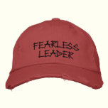 Fearless Leader Distressed Baseball Cap Hat embroidered hats