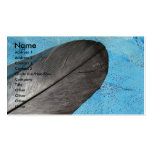 Feather on Blue Background Business Card Template
