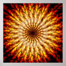 Feathered Sun Mandala Posters