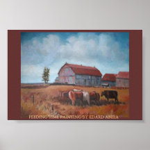 FEEDING TIME AT THE BARN POSTER