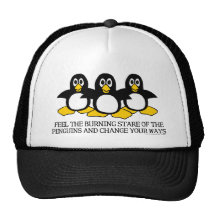 Feel The Burning Stare Of The Penguins Mesh Hats