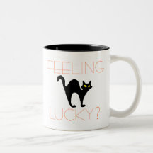 Feeling Lucky Black Cat Halloween Mug