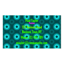 Feeling Sixties Turquoise Business Card Template