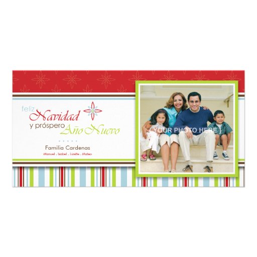 Feliz Navidad (Flor) Custom Photo Card