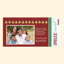 Feliz Navidad Spanish Holiday Photocard (red) photo cards