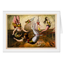 Female Acrobats 1890 Greeting Cards