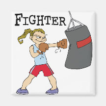 Female Boxer Refrigerator Magnets