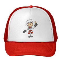 Female Chef With Mitts and Wooden Spoon Trucker Hats