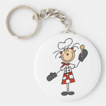 Female Chef with Oven Mitts Tshirts and Gifts Keychain