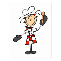 Female Chef with Oven Mitts Tshirts and Gifts Post Card