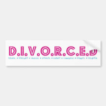 Female Definition of Divorce Bumper Stickers
