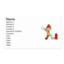 Female Firefighter With Hose T-shirts and Gifts Business Card Templates