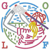 female golf player embroidery