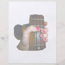female hand holding four string bass neck faded personalized flyer