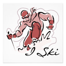 Female I Ski T shirts and Gifts Custom Announcements