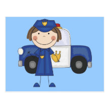 Female Police Officer Tshirts and Gifts Post Cards