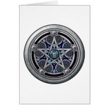 Feminine Silver Pagan Pentacle Cards