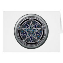 Feminine Silver Pagan Pentacle Cards