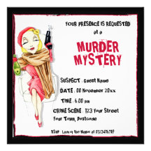 Femme Fatale Murder Mystery Invitation