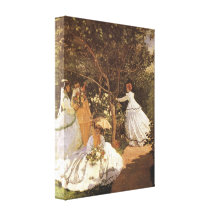 Femmes au jardin 1867 by Claude Monet Stretched Canvas Prints