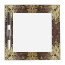 Fern Pattern Graphic. Khaki and brown. Dry-Erase Whiteboard