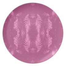 Fern Pattern in Dark Pink. Dinner Plates