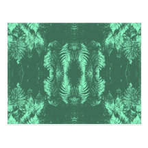 Fern Pattern in Green. Post Cards